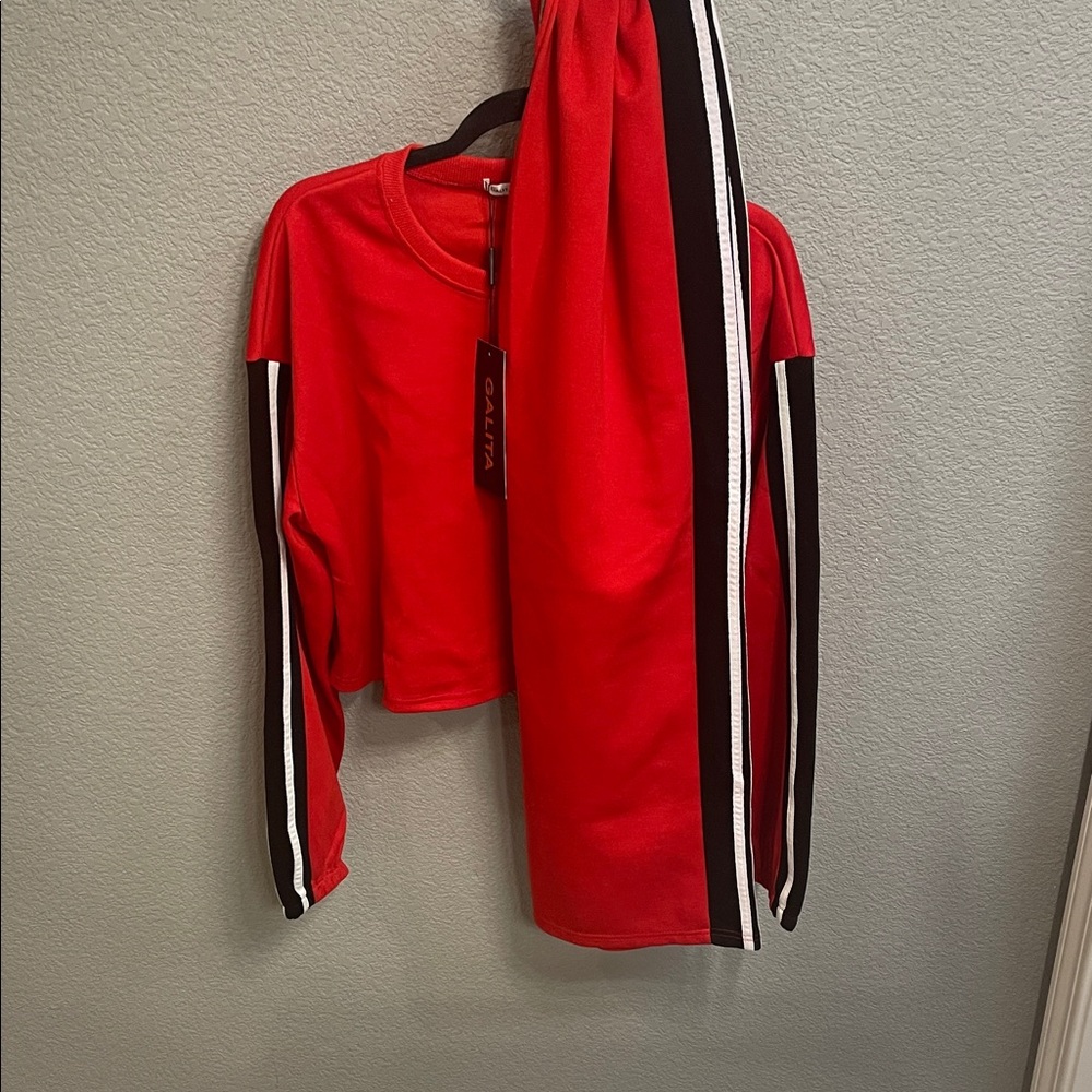 Red Straight Leg Jumpsuit